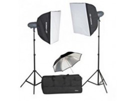 Visico VL-200 Plus Softbox + Umbrella Kit 3 Flash Head